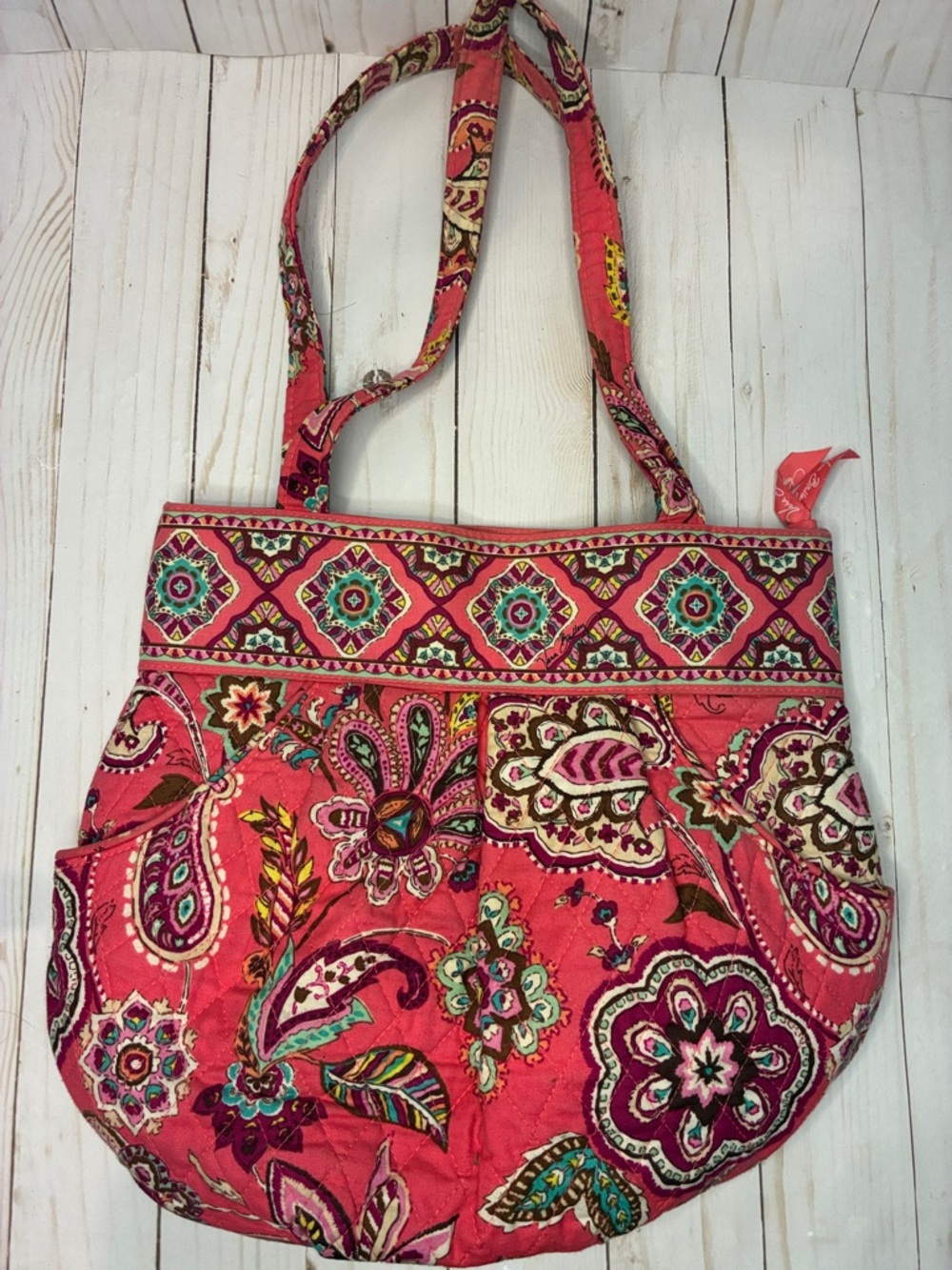Vera Bradley Quilted Call Me Coral Paisley Shoulder Bag